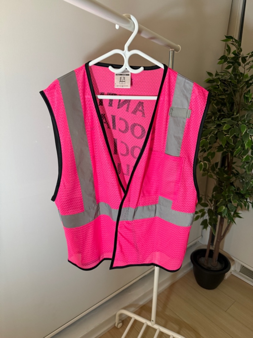 Anti Social Social Club Pink Reflective Safety Vest